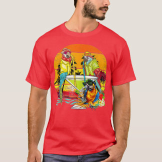 Parrots Drink Margarita op zomerkamerikaanse vogel T-shirt