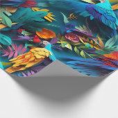 Parrots Floral Kirigami Cadeaupapier (Hoek)