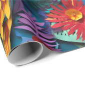 Parrots Floral Kirigami Cadeaupapier (Rol Hoek)