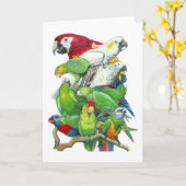 Parrots Greeting Card Kaart (Gele Bloem)