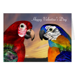 PARROTS HYPER / ARA ROUGE ET BLEU Saint-Valentin