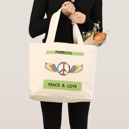 Parrots Peace and Love Canvas tas (Voorkant (product))
