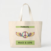 Parrots Peace and Love Canvas tas (Voorkant)
