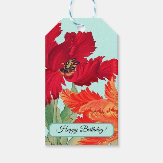Parrottulp, Floral Cadeaulabel (Voorkant)