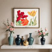 Parrottulp, Floral Poster