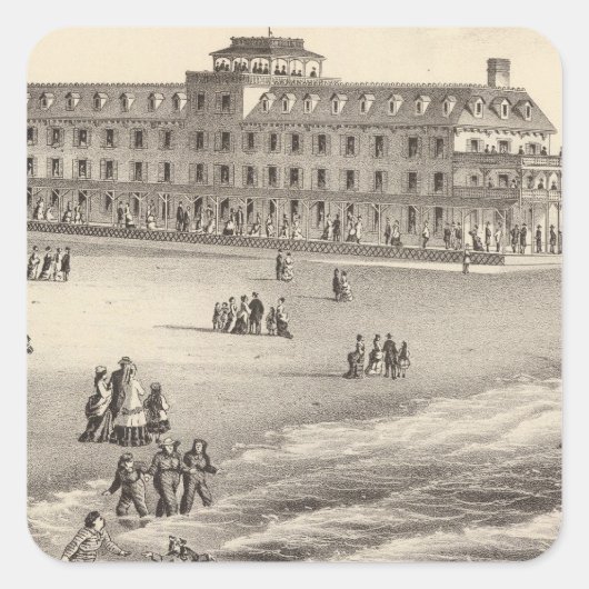 Parry House, Beach Haven, NJ Vierkante Sticker (Voorkant)