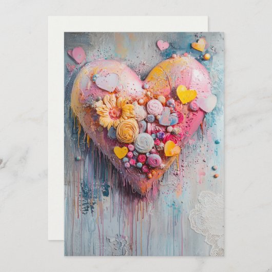 Parsemé d'amour Invitation | Petits points sucrés (Devant / Derrière)