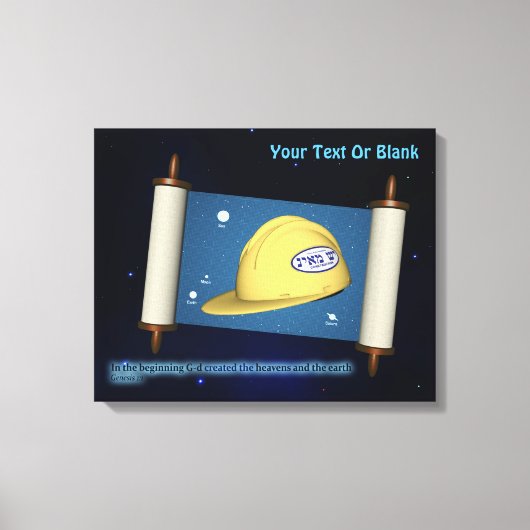 Parshat Bereshit - Yesh M'ayn Construction Company Canvas Afdruk (Voorkant)