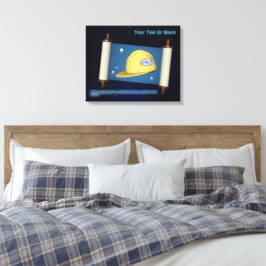 Parshat Bereshit - Yesh M'ayn Construction Company Canvas Afdruk (Insitu (Slaapkamer))