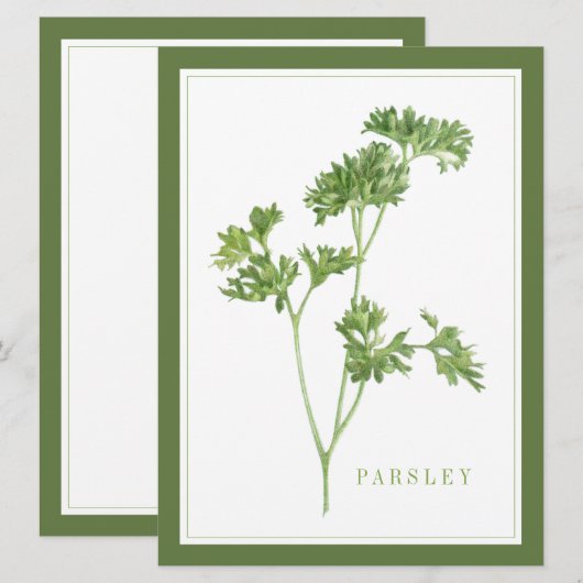 PARSLEY FRAIS 6,5x8,75 Carte plate / Vert (Devant / Derrière)