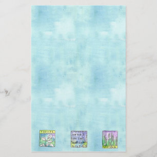 Parsley Herb Garden Illustration Blue Waterverf Briefpapier