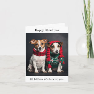 Parson Jack Russell Chiens Bonne carte de Noël
