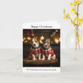 Parson Jack Russell Puppies Kerstmis Kaart (Gele Bloem)