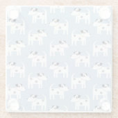 Parson Jack Russell Terrier Dog Pattern Blue Glazen Onderzetter (Achterkant)