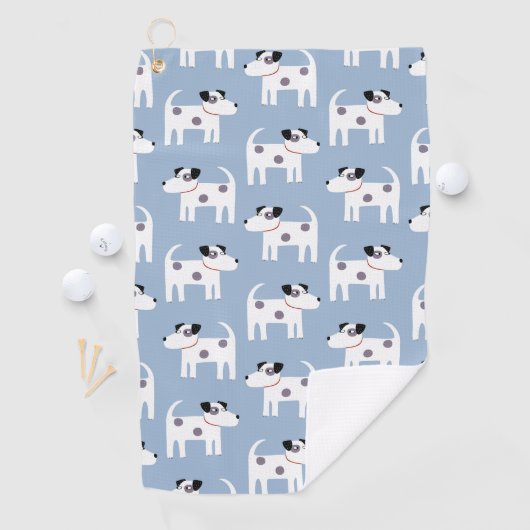 Parson Jack Russell Terrier Dog Pattern Blue Golfhanddoek (Insitu)