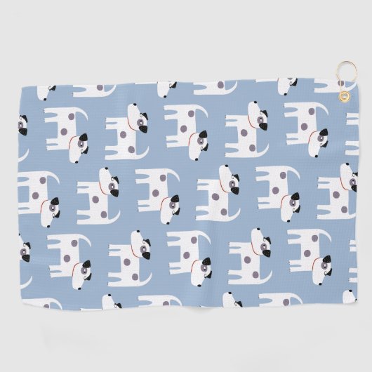 Parson Jack Russell Terrier Dog Pattern Blue Golfhanddoek (Horizontaal)