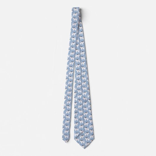 Parson Jack Russell Terrier Dog Pattern Blue Stropdas (Achterkant)