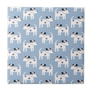 Parson Jack Russell Terrier Dog Pattern Blue Tegeltje