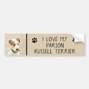 Parson Jack Russell Terrier Painting - Dog Art Bumpersticker