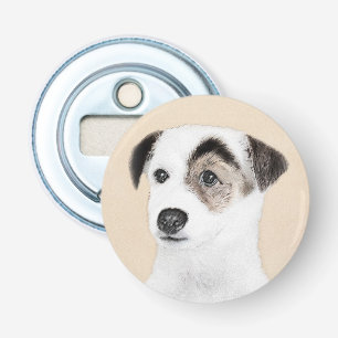 Parson Jack Russell Terrier Painting - Dog Art Button Flesopener