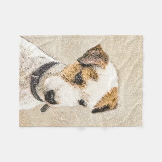 Parson Jack Russell Terrier Painting - Dog Art Fleece Deken (Voorkant (Horizontaal))