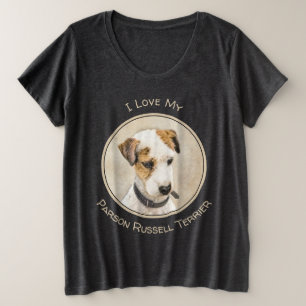 Parson Jack Russell Terrier Painting - Dog Art Grote Maat T-shirt