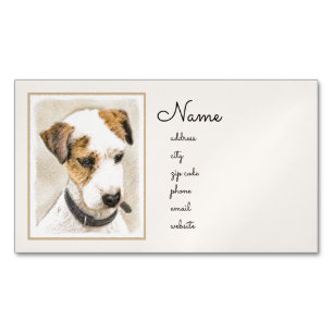 Parson Jack Russell Terrier Painting - Dog Art Magnetisch Visitekaartje