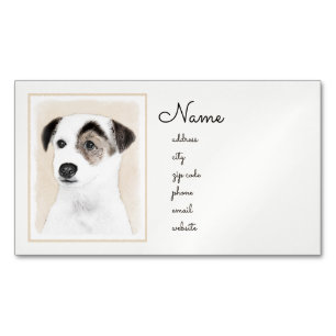 Parson Jack Russell Terrier Painting - Dog Art Magnetisch Visitekaartje