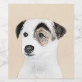 Parson Jack Russell Terrier Painting - Dog Art Wijn Etiket (Enkel label)
