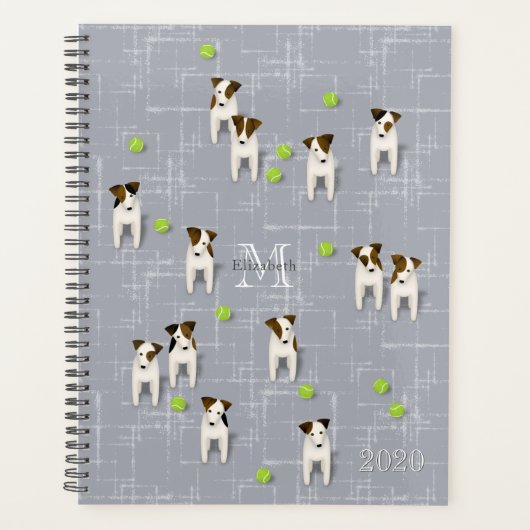 Parson Jack Russell Terriers ardoise monogrammée (Devant)