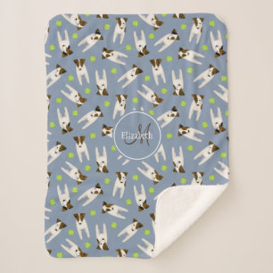 Parson Jack Russells een tennisballen patroon Sherpa Deken