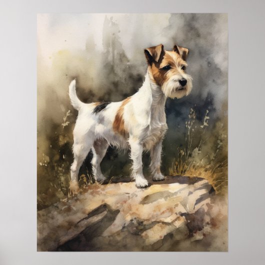 Parson Russell Terrier Dog Art Imprimer Poster (Devant)