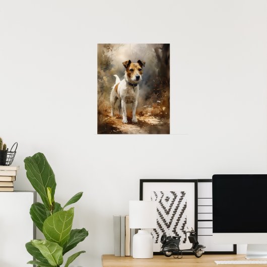 Parson Russell Terrier Dog Art Print Poster (Thuiskantoor)