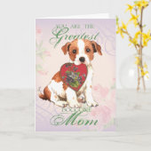 Parson Russell Terrier Heart mama Kaart (Gele Bloem)