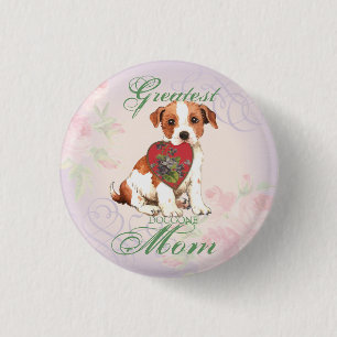 Parson Russell Terrier Heart mama Ronde Button 3,2 Cm