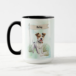 Parson Russell Terrier Waterverf Gepersonaliseerde Mok