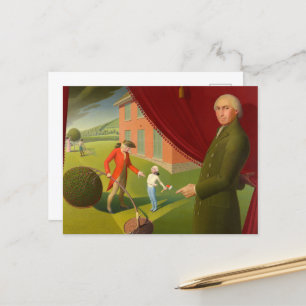 Parson Weems' Fable van Grant Wood Feestdagenkaart