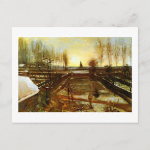 Parsonage Garden in sneeuw (F67) Van Gogh Fine Art Briefkaart