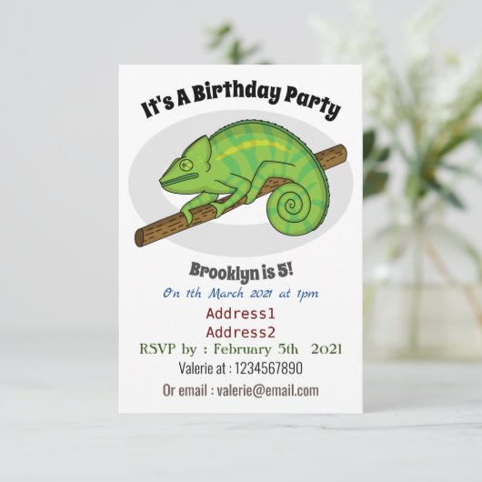 Parson's chameleon illustratie kaart (Staand voorkant)