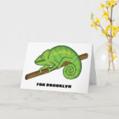 Parson's chameleon illustratie kaart (Gele Bloem)