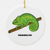 Parson's chameleon illustratie keramisch ornament (Achterkant)