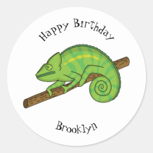 Parson's chameleon illustratie ronde sticker