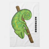Parson's chameleon illustratie theedoek (Verticaal)