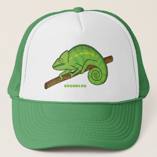 Parson's chameleon illustratie trucker pet (Voorkant)