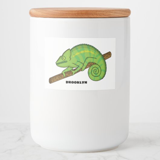 Parson's chameleon illustratie voedselcontainer etiket (Voorkant)