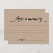 Part rustique une sympathie de mémoire, carte de (Devant / Derrière)