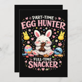 Part‑Time Egg Hunter, Full‑Time Snacker Easter  Feestdagenkaart (Voorkant / Achterkant)