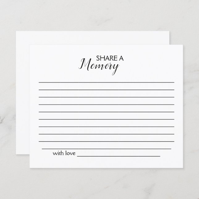 Partager une carte d'enterrement mémoire (Devant / Derrière)