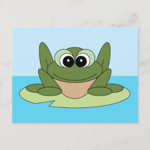 Partager une carte postale de grenouille souriante