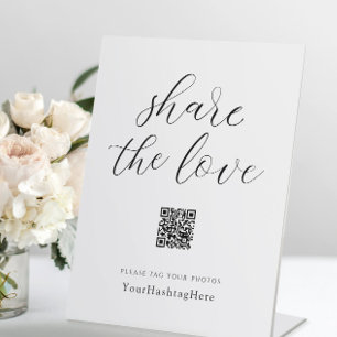 Partagez l'Amour Panneau de Hashtag de Mariage É